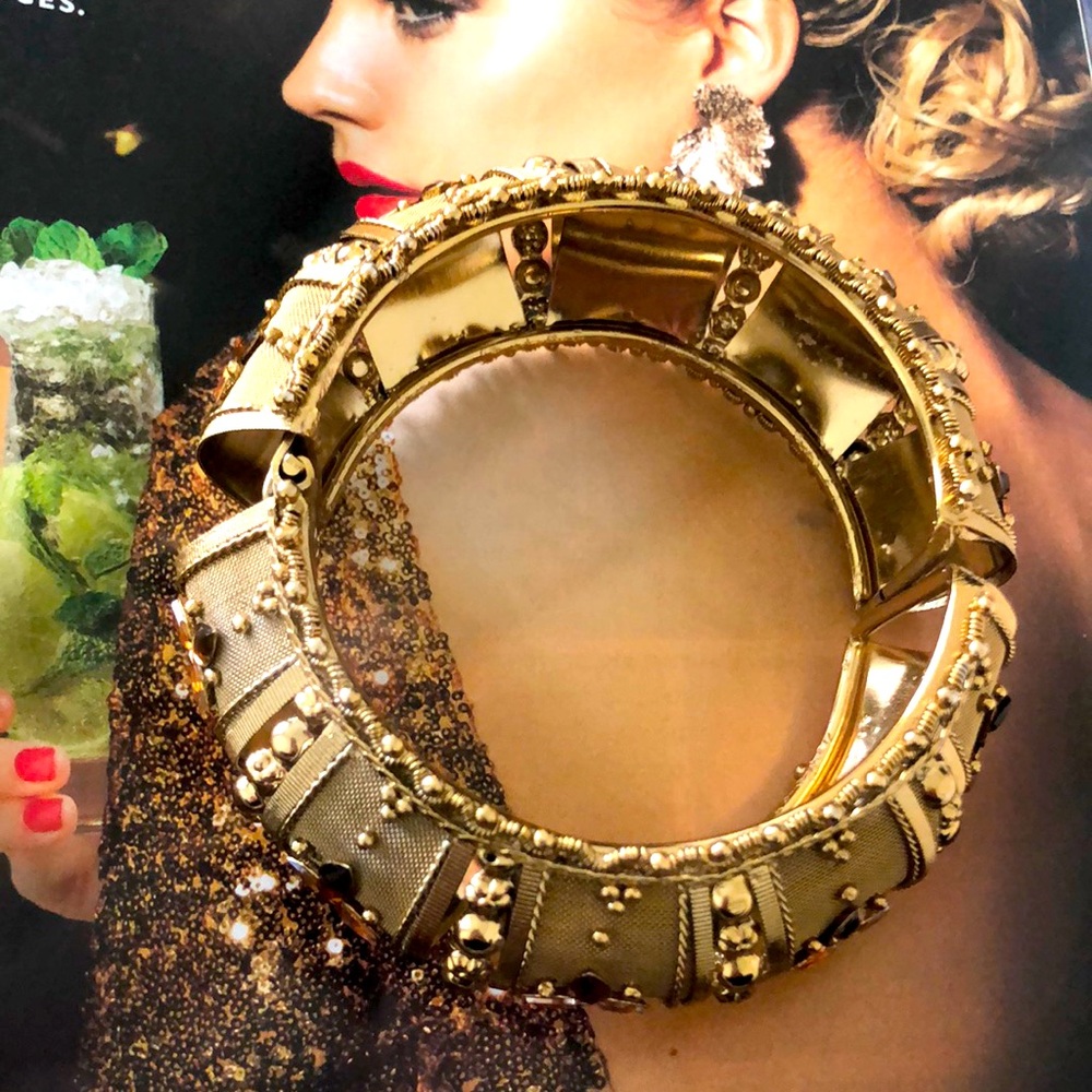 Vintage Brass 8 inch Hinged Bracelet Cuff